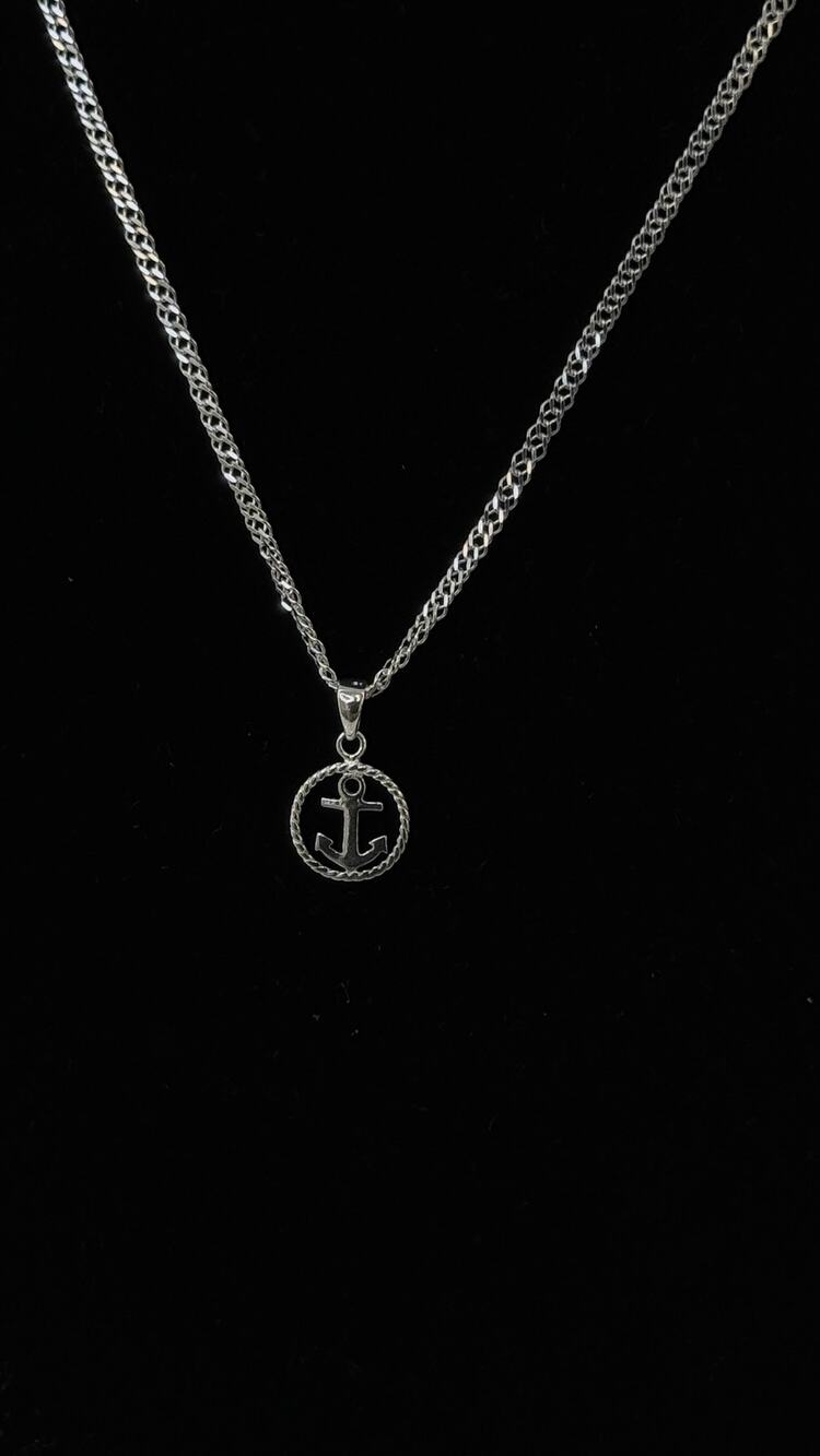 Anchor Pendant Necklace 925